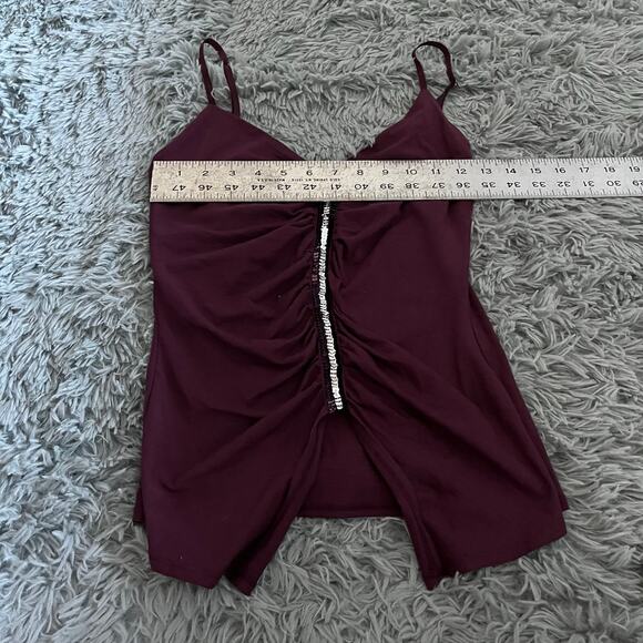 Meghan Noland Los Angeles Sequin Embellished Y2K Purple Cami Tank Top - Picture 4 of 6